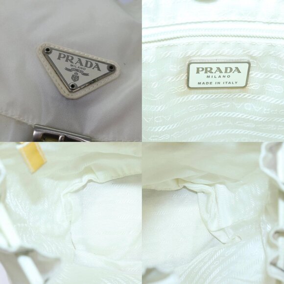 PRADA Backpack Nylon White Silver Auth 85291V - Picture 13 of 15